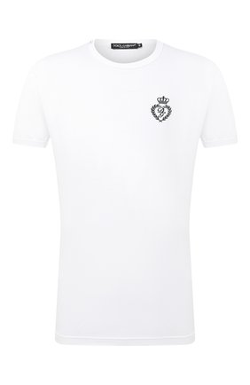 Мужская хлопковая футболка DOLCE & GABBANA белого цвета по цене 31200 руб., арт. G8JX7Z/G7WTZ | Фото 1 Мужская хлопковая футболка DOLCE & GABBANA белого цвета, арт. G8JX7Z/G7WTZ | Фото 1