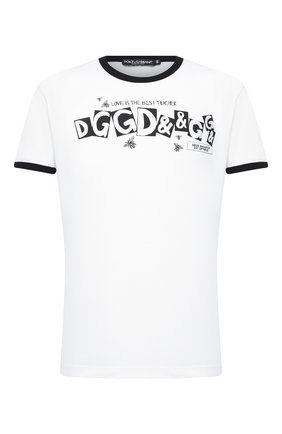 Мужская хлопковая футболка DOLCE & GABBANA белого цвета по цене 31300 руб., арт. G8JX7T/FI733 | Фото 1 Мужская хлопковая футболка DOLCE & GABBANA белого цвета, арт. G8JX7T/FI733 | Фото 1