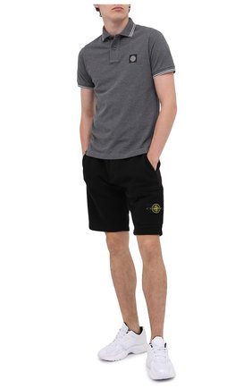 Мужское хлопковое поло STONE ISLAND темно-серого цвета по цене 11450 руб., арт. 731522S18 | Фото 2 Мужское хлопковое поло STONE ISLAND темно-серого цвета, арт. 731522S18 | Фото 2