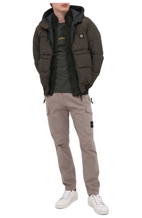 Мужской пуховый бомбер STONE ISLAND зеленого цвета по цене 68600 руб., арт. 731542634 | Фото 2 Мужской пуховый бомбер STONE ISLAND зеленого цвета, арт. 731542634 | Фото 2