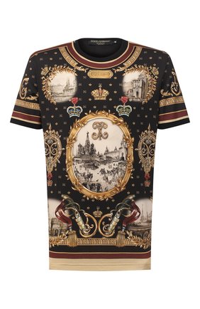 Мужская хлопковая футболка DOLCE & GABBANA черного цвета по цене 56200 руб., арт. I8445M/HI7FB | Фото 1 Мужская хлопковая футболка DOLCE & GABBANA черного цвета, арт. I8445M/HI7FB | Фото 1