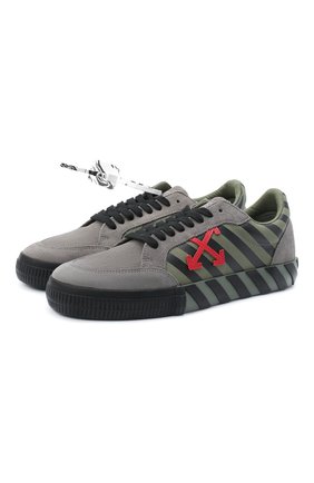 Мужские комбинированные кеды vulcanized OFF-WHITE серого цвета по цене 26950 руб., арт. 0MIA085E20LEA0016325 | Фото 1 Мужские комбинированные кеды vulcanized OFF-WHITE серого цвета, арт. 0MIA085E20LEA0016325 | Фото 1