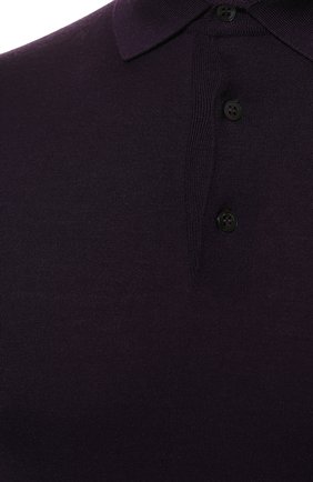 Мужское шерстяное поло LORO PIANA фиолетового цвета, арт. FAI2551 | Фото 5 (Застежка: Пуговицы; Материал внешний: Шерсть; Рукава: Длинные; Длина (для топов): Стандартные; Региональные ограничения белый список (Axapta Mercury): RU; Кросс-КТ: Трикотаж)