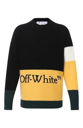 Мужской шерстяной свитер OFF-WHITE разноцветного цвета по цене 53150 руб., арт. 0MHE048E20KNI0011018 | Фото 1 Мужской шерстяной свитер OFF-WHITE разноцветного цвета, арт. 0MHE048E20KNI0011018 | Фото 1
