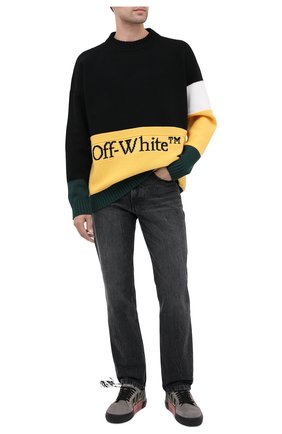 Мужской шерстяной свитер OFF-WHITE разноцветного цвета по цене 53150 руб., арт. 0MHE048E20KNI0011018 | Фото 2 Мужской шерстяной свитер OFF-WHITE разноцветного цвета, арт. 0MHE048E20KNI0011018 | Фото 2