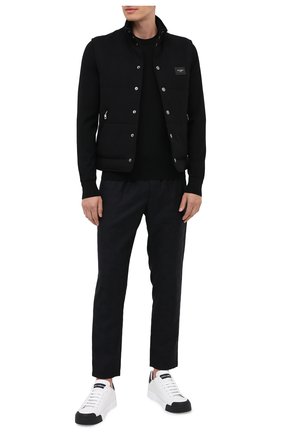 Мужской шерстяной джемпер DOLCE & GABBANA черного цвета по цене 57400 руб., арт. GXA63Z/JAVWH | Фото 2 Мужской шерстяной джемпер DOLCE & GABBANA черного цвета, арт. GXA63Z/JAVWH | Фото 2
