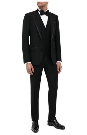 Мужской шерстяной смокинг-тройка DOLCE & GABBANA черного цвета по цене 265500 руб., арт. GKBEMT/FU2Z8 | Фото 1 Мужской шерстяной смокинг-тройка DOLCE & GABBANA черного цвета, арт. GKBEMT/FU2Z8 | Фото 1
