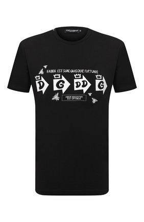 Мужская хлопковая футболка DOLCE & GABBANA черного цвета по цене 33250 руб., арт. G8MD6Z/FI73W | Фото 1 Мужская хлопковая футболка DOLCE & GABBANA черного цвета, арт. G8MD6Z/FI73W | Фото 1