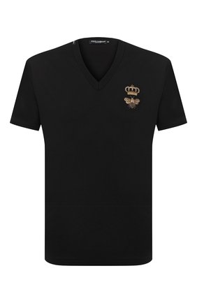 Мужская хлопковая футболка DOLCE & GABBANA черного цвета по цене 38200 руб., арт. G8KG0Z/G7WUQ | Фото 1 Мужская хлопковая футболка DOLCE & GABBANA черного цвета, арт. G8KG0Z/G7WUQ | Фото 1