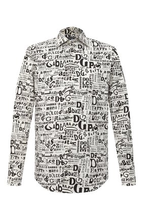 Мужская хлопковая рубашка DOLCE & GABBANA черно-белого цвета по цене 67250 руб., арт. G5GE6T/HS5H8 | Фото 1 Мужская хлопковая рубашка DOLCE & GABBANA черно-белого цвета, арт. G5GE6T/HS5H8 | Фото 1