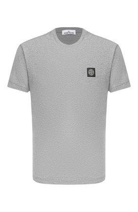 Мужская хлопковая футболка STONE ISLAND светло-серого цвета по цене 9560 руб., арт. 731524113 | Фото 1 Мужская хлопковая футболка STONE ISLAND светло-серого цвета, арт. 731524113 | Фото 1