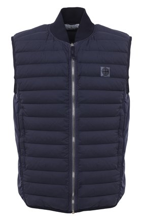 Мужской пуховый жилет STONE ISLAND темно-синего цвета по цене 35600 руб., арт. 7315G0225 | Фото 1 Мужской пуховый жилет STONE ISLAND темно-синего цвета, арт. 7315G0225 | Фото 1