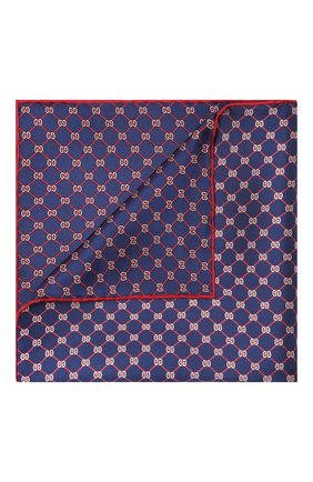 Мужской шелковый платок GUCCI синего цвета по цене 10550 руб., арт. 630517/4G001 | Фото 1 Мужской шелковый платок GUCCI синего цвета, арт. 630517/4G001 | Фото 1