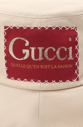 Мужская хлопковая панама GUCCI светло-бежевого цвета по цене 32000 руб., арт. 627174/4HK02 | Фото 3 Мужская хлопковая панама GUCCI светло-бежевого цвета, арт. 627174/4HK02 | Фото 3