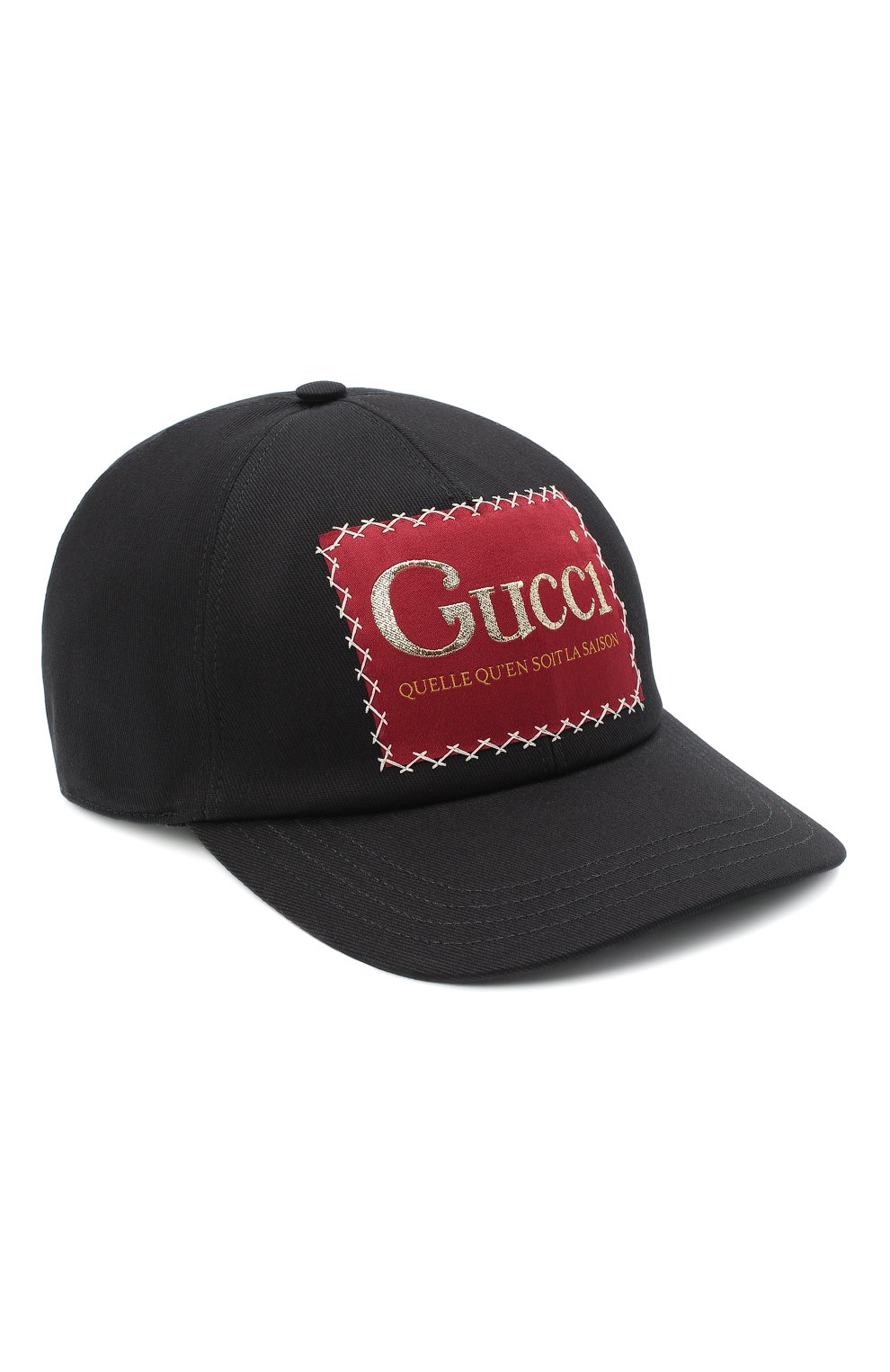 Мужской хлопковая бейсболка GUCCI черного цвета, арт. 627043/4HK02 | Фото 1