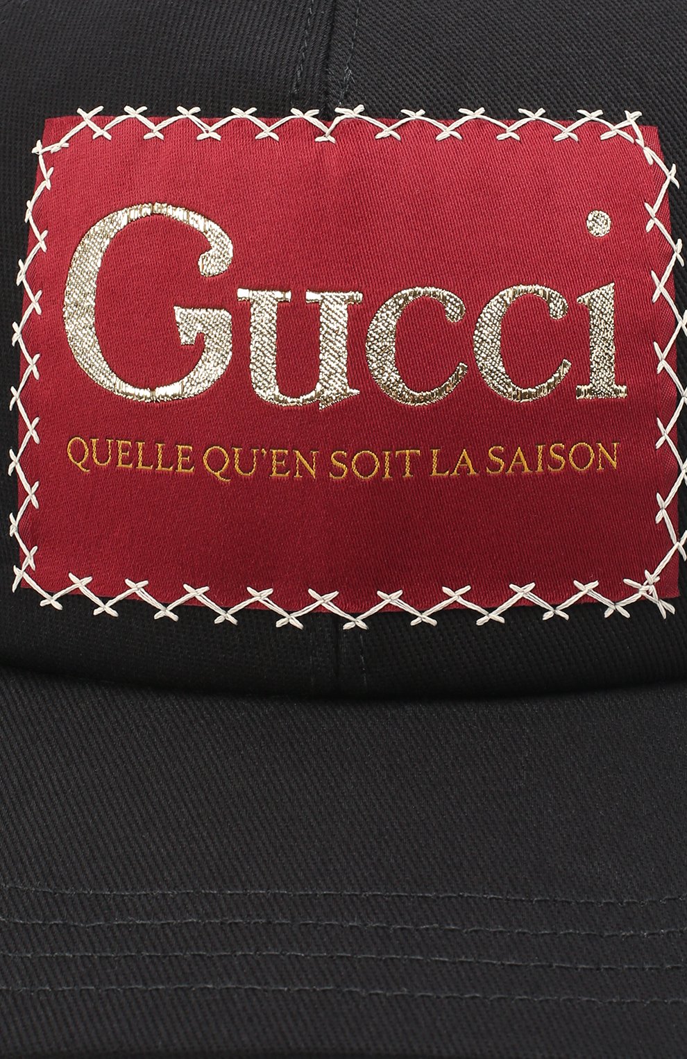 Мужской хлопковая бейсболка GUCCI черного цвета по цене 24000 руб., арт. 627043/4HK02 | Фото 3 Мужской хлопковая бейсболка GUCCI черного цвета, арт. 627043/4HK02 | Фото 3