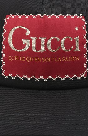 Мужской хлопковая бейсболка GUCCI черного цвета по цене 24000 руб., арт. 627043/4HK02 | Фото 3 Мужской хлопковая бейсболка GUCCI черного цвета, арт. 627043/4HK02 | Фото 3