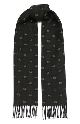 Мужской шарф из шерсти и шелка GUCCI зеленого цвета по цене 30950 руб., арт. 624506/4GA97 | Фото 1 Мужской шарф из шерсти и шелка GUCCI зеленого цвета, арт. 624506/4GA97 | Фото 1