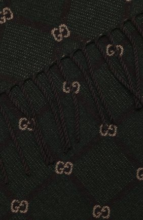 Мужской шарф из шерсти и шелка GUCCI зеленого цвета по цене 30950 руб., арт. 624506/4GA97 | Фото 2 Мужской шарф из шерсти и шелка GUCCI зеленого цвета, арт. 624506/4GA97 | Фото 2