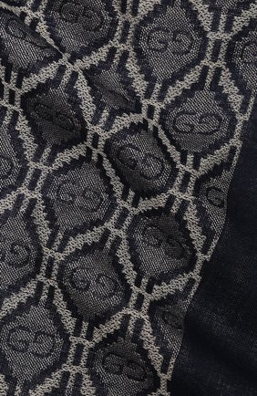 Мужской шарф из хлопка и шерсти GUCCI синего цвета по цене 43200 руб., арт. 624504/4GA95 | Фото 2 Мужской шарф из хлопка и шерсти GUCCI синего цвета, арт. 624504/4GA95 | Фото 2