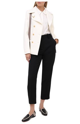 Женские кожаные лоферы GIORGIO ARMANI черно-белого цвета по цене 54750 руб., арт. X1A082/XM554 | Фото 2 Женские кожаные лоферы GIORGIO ARMANI черно-белого цвета, арт. X1A082/XM554 | Фото 2