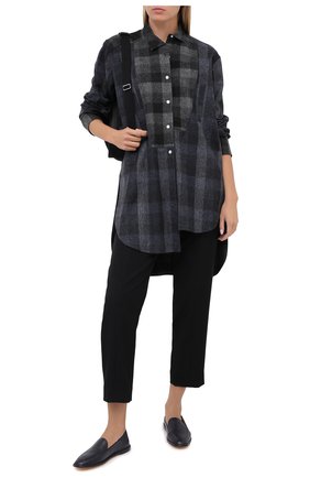 Женские кожаные лоферы GIORGIO ARMANI темно-синего цвета по цене 62900 руб., арт. X1J107/XF491 | Фото 2 Женские кожаные лоферы GIORGIO ARMANI темно-синего цвета, арт. X1J107/XF491 | Фото 2