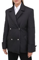 Женская пуховая куртка KHRISJOY черного цвета, арт. BFPW026/NY | Фото 3 (Кросс-КТ: Куртка, Пуховик; Рукава: Длинные; Материал внешний: Синтетический материал; Материал подклада: Синтетический материал; Длина (верхняя одежда): Короткие; Материал утеплителя: Пух и перо)