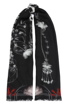 Женская шаль ALEXANDER MCQUEEN черного цвета по цене 41250 руб., арт. 631328/3A34Q | Фото 1 Женская шаль ALEXANDER MCQUEEN черного цвета, арт. 631328/3A34Q | Фото 1