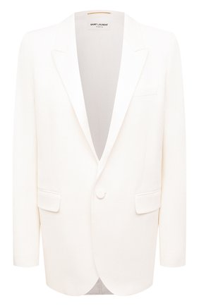 Женский шерстяной жакет SAINT LAURENT белого цвета по цене 241500 руб., арт. 514631/Y513W | Фото 1 Женский шерстяной жакет SAINT LAURENT белого цвета, арт. 514631/Y513W | Фото 1