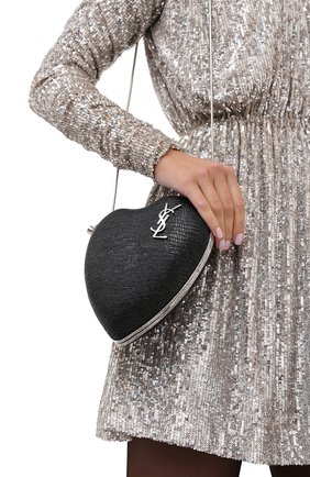 Женский клатч love box SAINT LAURENT черного цвета по цене 145500 руб., арт. 466212/1ZX0N | Фото 2 Женский клатч love box SAINT LAURENT черного цвета, арт. 466212/1ZX0N | Фото 2