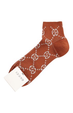 Женские хлопковые носки GUCCI бронзового цвета по цене 9300 руб., арт. 631451/3GF79 | Фото 1 Женские хлопковые носки GUCCI бронзового цвета, арт. 631451/3GF79 | Фото 1