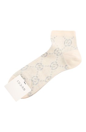 Женские хлопковые носки GUCCI серебряного цвета по цене 9300 руб., арт. 631451/3GF79 | Фото 1 Женские хлопковые носки GUCCI серебряного цвета, арт. 631451/3GF79 | Фото 1