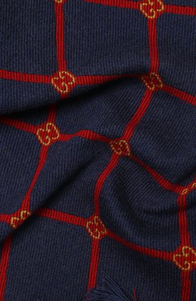Мужские шерстяной шарф sonet GUCCI темно-синего цвета по цене 28900 руб., арт. 630769/3G200 | Фото 2 Мужские шерстяной шарф sonet GUCCI темно-синего цвета, арт. 630769/3G200 | Фото 2