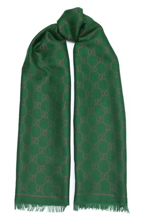 Женская шаль bright g GUCCI зеленого цвета по цене 23950 руб., арт. 627872/3GF66 | Фото 1 Женская шаль bright g GUCCI зеленого цвета, арт. 627872/3GF66 | Фото 1