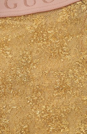 Женские носки GUCCI золотого цвета, арт. 615533/3GF25 | Фото 2 (Материал внешний: Синтетический материал; Региональные ограничения белый список (Axapta Mercury): RU)