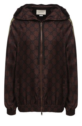 Женский шелковый бомбер GUCCI коричневого цвета по цене 124000 руб., арт. 631880/XJCL5 | Фото 1 Женский шелковый бомбер GUCCI коричневого цвета, арт. 631880/XJCL5 | Фото 1