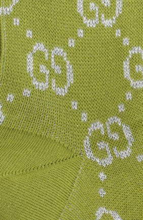 Женские хлопковые носки GUCCI зеленого цвета по цене 9300 руб., арт. 631451/3GF79 | Фото 2 Женские хлопковые носки GUCCI зеленого цвета, арт. 631451/3GF79 | Фото 2