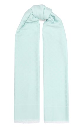 Женская шаль GUCCI бирюзового цвета по цене 52900 руб., арт. 631416/3GF71 | Фото 1 Женская шаль GUCCI бирюзового цвета, арт. 631416/3GF71 | Фото 1 (Материал: Шерсть, Хлопок, Текстиль)