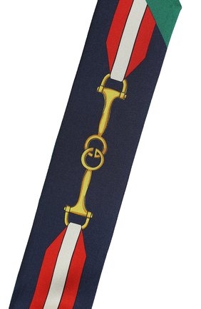 Мужские шелковый шарф-бандо GUCCI темно-синего цвета по цене 16500 руб., арт. 627810/3G001 | Фото 2 Мужские шелковый шарф-бандо GUCCI темно-синего цвета, арт. 627810/3G001 | Фото 2