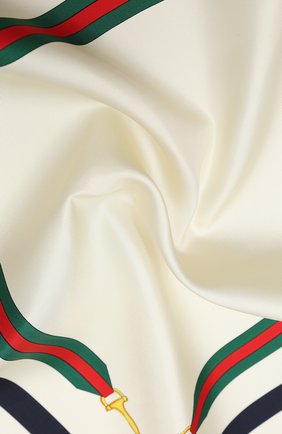 Женский шелковый платок GUCCI белого цвета по цене 37750 руб., арт. 626781/3G001 | Фото 2 Женский шелковый платок GUCCI белого цвета, арт. 626781/3G001 | Фото 2