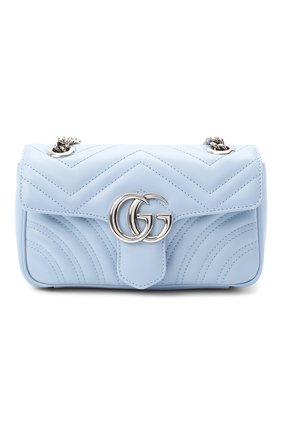 Женская сумка gg marmont mini GUCCI голубого цвета по цене 128500 руб., арт. 446744/DTDIP | Фото 1 Женская сумка gg marmont mini GUCCI голубого цвета, арт. 446744/DTDIP | Фото 1