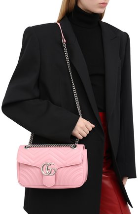 Женская сумка gg marmont small GUCCI светло-розового цвета по цене 144500 руб., арт. 443497/DTDIY | Фото 2 Женская сумка gg marmont small GUCCI светло-розового цвета, арт. 443497/DTDIY | Фото 2