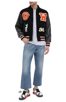 Мужские текстильные кеды vulcanized OFF-WHITE черно-белого цвета по цене 20650 руб., арт. 0MIA085E20FAB0021006 | Фото 2 Мужские текстильные кеды vulcanized OFF-WHITE черно-белого цвета, арт. 0MIA085E20FAB0021006 | Фото 2