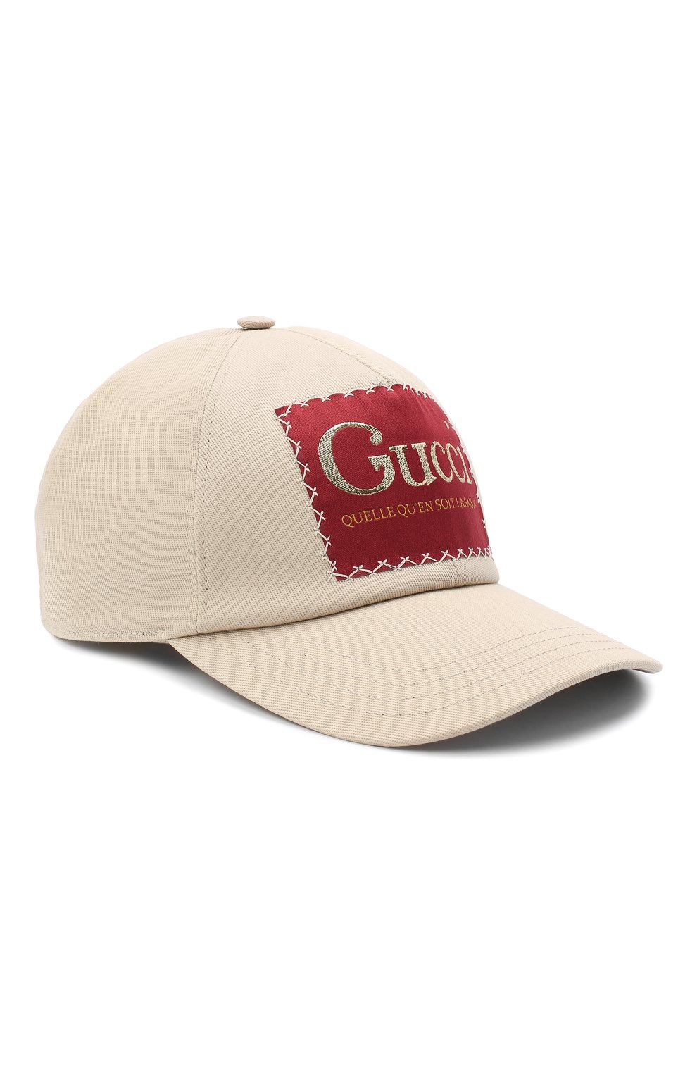 Мужской хлопковая бейсболка GUCCI светло-бежевого цвета, арт. 627043/4HK02 | Фото 1