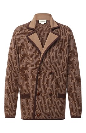 Мужской кардиган из шерсти и кашемира GUCCI коричневого цвета по цене 153000 руб., арт. 626646/XKBFZ | Фото 1 Мужской кардиган из шерсти и кашемира GUCCI коричневого цвета, арт. 626646/XKBFZ | Фото 1