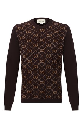 Мужской шерстяной джемпер GUCCI коричневого цвета по цене 55450 руб., арт. 626288/XKBFB | Фото 1 Мужской шерстяной джемпер GUCCI коричневого цвета, арт. 626288/XKBFB | Фото 1