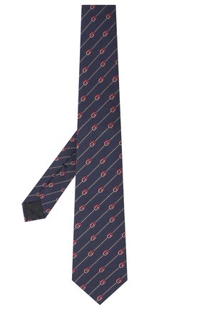 Мужской галстук из шелка и шерсти GUCCI темно-синего цвета по цене 15600 руб., арт. 624059/4E609 | Фото 2 Мужской галстук из шелка и шерсти GUCCI темно-синего цвета, арт. 624059/4E609 | Фото 2