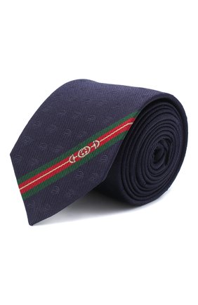 Мужской шелковый галстук GUCCI темно-синего цвета по цене 15600 руб., арт. 624057/4E002 | Фото 1 Мужской шелковый галстук GUCCI темно-синего цвета, арт. 624057/4E002 | Фото 1