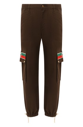 Мужской хлопковые брюки-карго GUCCI коричневого цвета по цене 74950 руб., арт. 623986/XDBA7 | Фото 1 Мужской хлопковые брюки-карго GUCCI коричневого цвета, арт. 623986/XDBA7 | Фото 1