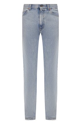 Мужские джинсы GUCCI голубого цвета, арт. 623953/XDBCB | Фото 1 (Длина (брюки, джинсы): Стандартные; Материал внешний: Хлопок, Деним; Силуэт М (брюки): Прямые; Кросс-КТ: Деним)